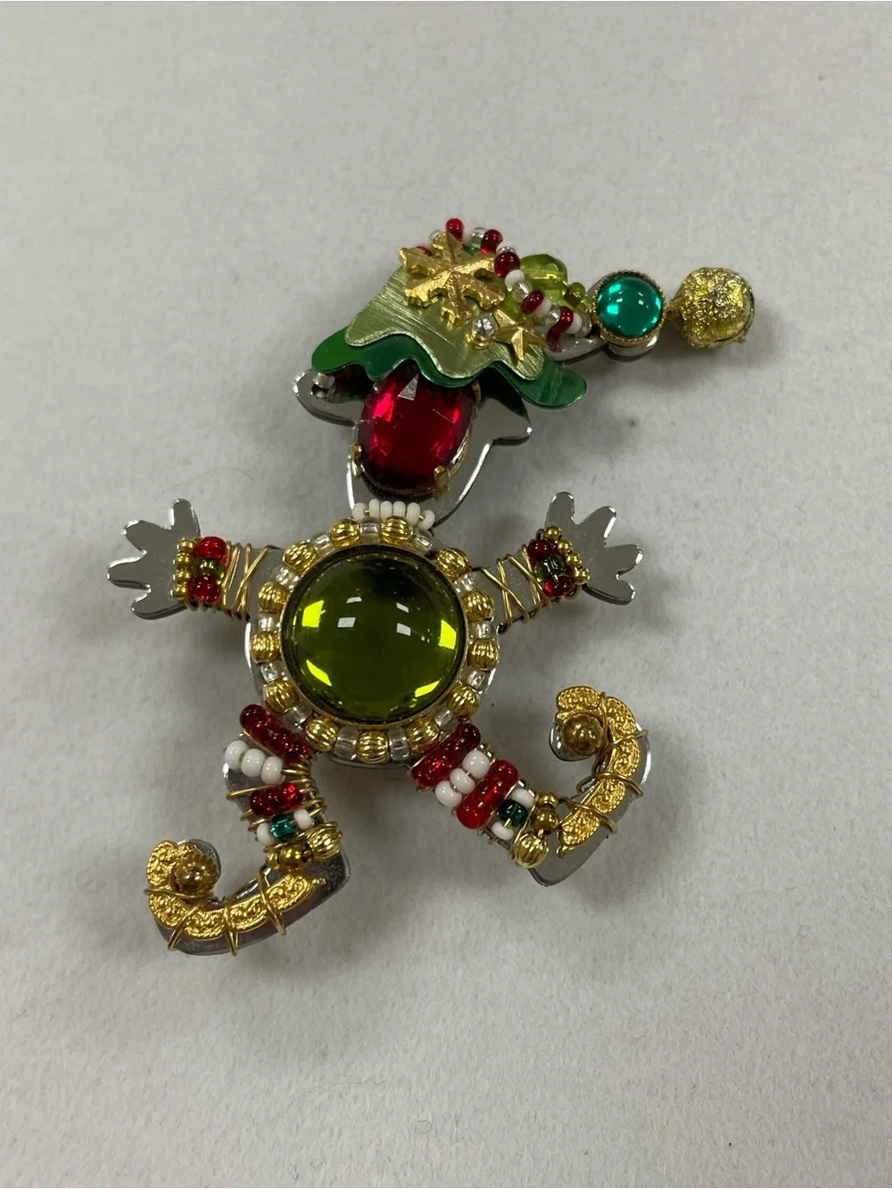 Liztech Festive Christmas Elf Hand-Crafted Brooch